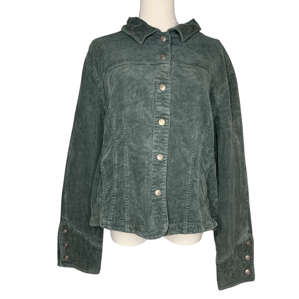Vintage 90s Green Corduroy Jacket with Pockets